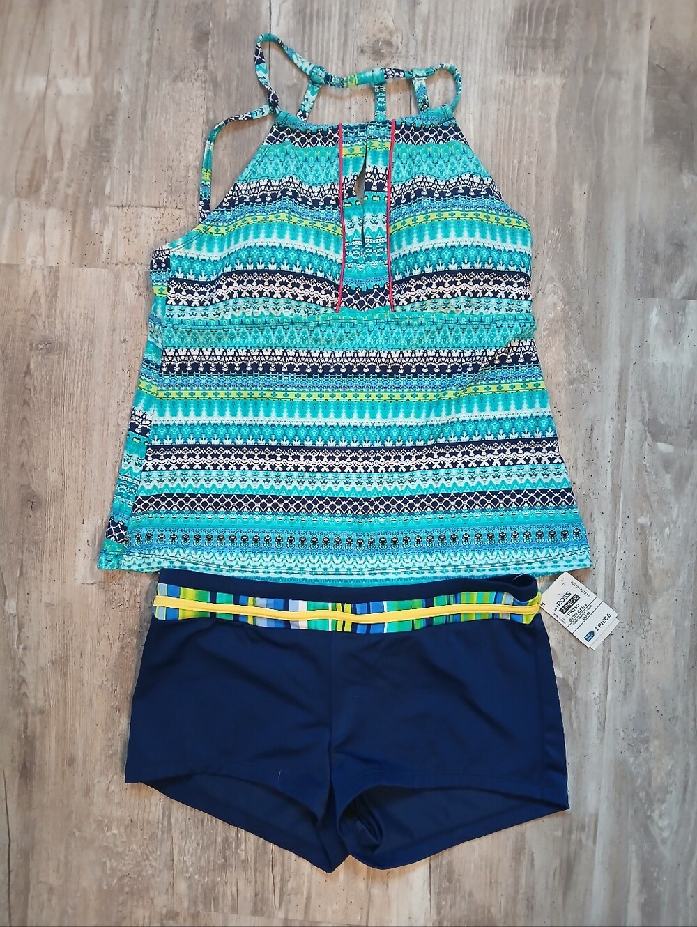 ​NWT South Point Jantzen Mixed Size Tankini Boy Short Swim Set Top 12 Bottom 10